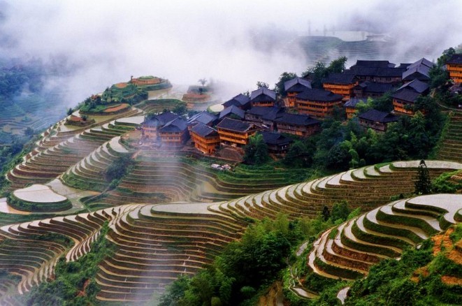 houses in Longji rice terraces