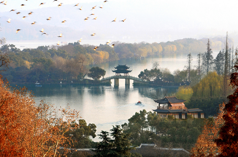 West Lake in Hangzhou city